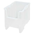 Storage Bin, Polypropylene, Clear, 12 1/2 in H, 10 7/8 in W, 17 1/2 in L