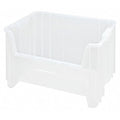 Storage Bin, Polypropylene, Clear, 12 1/2 in H, 19 7/8 in W, 15 1/4 in L