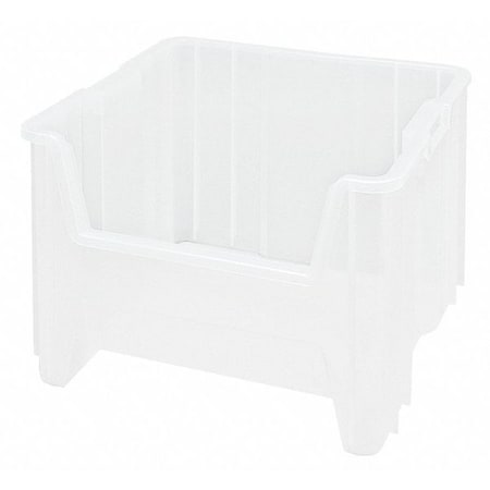 Storage Bin, Polypropylene, Clear, 12 1/2 in H, 16 1/2 in W, 17 1/2 in L