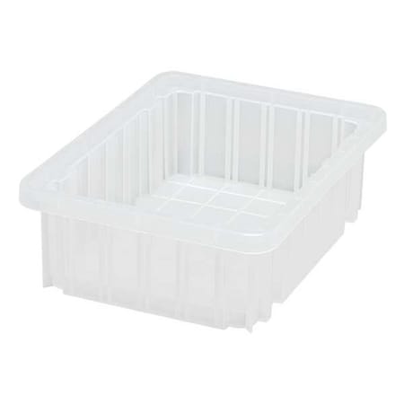 Polypropylene, Divider Box, Clear, 10 7/8 in L, 3 1/2 in H