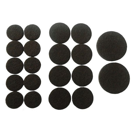 Felt Pads, SelfStick, Round, 3/4", 1", 1-1/2"