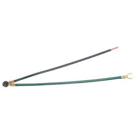Grounding Tail, 2-Wire, PT, Fork, Green, Pk25