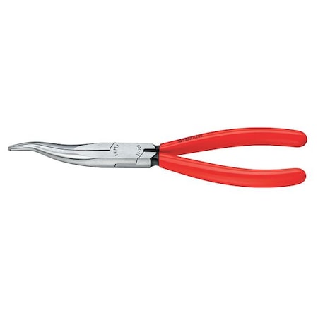 8 in Bent Long Nose Plier Plastic Coated Handle