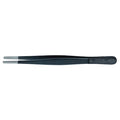 Tweezers, ESD, Round, Serrated, 5-3/4 In, Blk