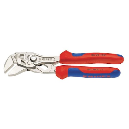 6 in Straight Jaw Plier Wrench Smooth, Bi-Material Grip