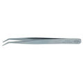 Tweezers, Anti-Magnetic, Angled, 4-3/4 In