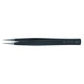 Precision Tweezers, SS, Straight, 4 23/32"L