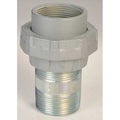 Rigid Union, 3 in, Threaded, Malleable Iron, Plain, Silver