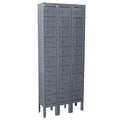 Cell Phone Locker, 27 in W, 9 in D, 66 in H, (10) Tier, (3) Wide, Gray