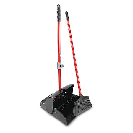 Libman Lobby Dust Pan & Broom (Closed Lid), 12" wide pan