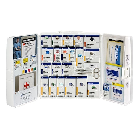 First Aid Kit and Housing, Plastic Cabinet, 206 Components, 50 People Served