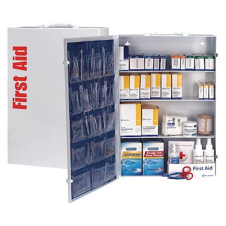 First Aid Kit and Housing, Metal Cabinet, 1,060 Components, 150 People Served