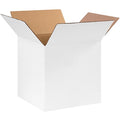 10 in x 10 in x 10 in Shipping Box, White, Corrugate, Single Wall, 32 ECT