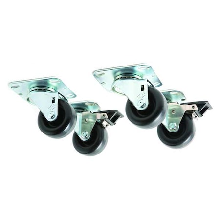 Caster Kit,Metal and Plastic,PK 4