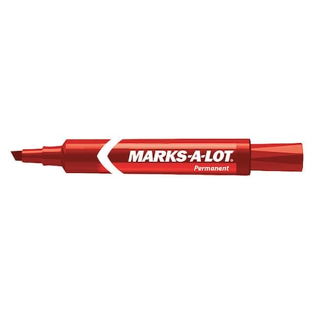 Desk-Style Permanent Marker, Chisel Tip, Red