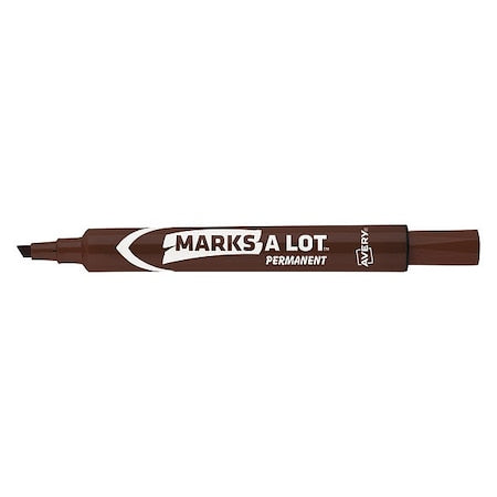 Large Desk-Style Permanent Marker, Chisel Tip, Brown