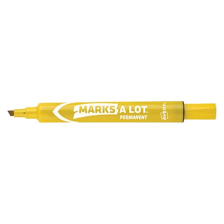 Large Desk-Style Permanent Marker, Chisel Tip, Yellow