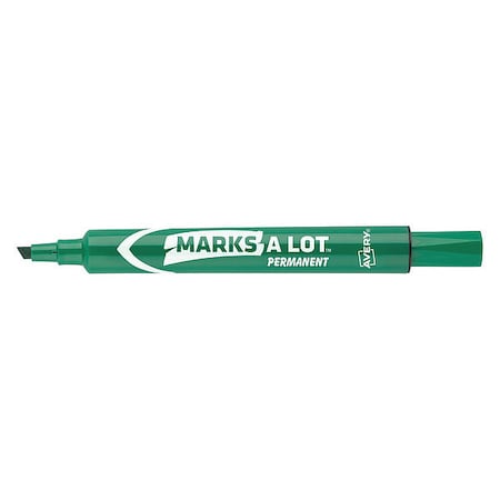 Large Desk-Style Permanent Marker, Chisel Tip, Green