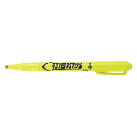 fluorescent Yellow Pen-Style Highlighter, 12/PK