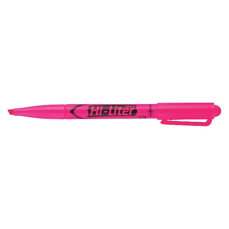 Pen-Style Highlighter, Chisel Tip, Fluorescent Pink, Smear Safe, Nontoxic
