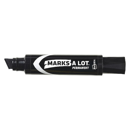 Black Chisel Tip Jumbo Desk-Style Permanent Marker, 12/PK