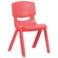 Red Plastic Stackable School Chair with 15.5" Seat Height, PK5