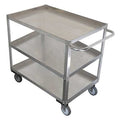 Corrosion-Resistant Utility Cart with Lipped Metal Shelves, Stainless Steel, 1, 200 lb Load Capacity