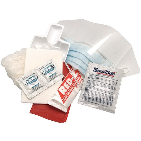 Biohazard Spill Kit, 33 oz Volume Absorbed per Kit, 13/50 gal Capacity, Bag
