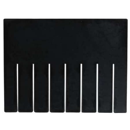 Plastic Divider, Black, 9 5/8 in L, 7 1/4 in H, 6 PK
