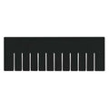 Plastic Divider, Black, 15 3/4 in L, 5 1/4 in H, 6 PK
