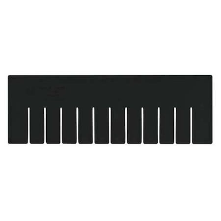 Plastic Divider, Black, 15 3/4 in L, 5 1/4 in H, 6 PK