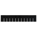 Plastic Divider, Black, 15 1/4 in L, 3 in H, 6 PK