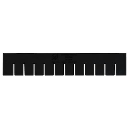 Plastic Divider, Black, 15 1/4 in L, 3 in H, 6 PK