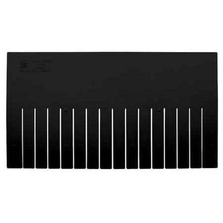 Plastic Divider, Black, 22 1/2 in L, 12 in H, 6 PK