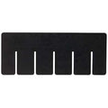 Plastic Divider, Black, 6 9/16 in L, 3 in H, 6 PK