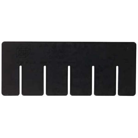 Plastic Divider, Black, 6 9/16 in L, 3 in H, 6 PK