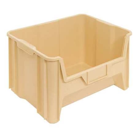 Storage Bin, Polyethylene, Ivory, 12 1/2 in H, 19 7/8 in W, 15 1/4 in L