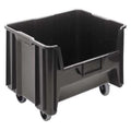 Mobile Storage Bin, Polyethylene, Black, 12 1/2 in H, 19 7/8 in W, 15 1/4 in L