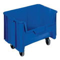 Mobile Storage Bin, Polyethylene, Blue, 12 1/2 in H, 19 7/8 in W, 15 1/4 in L