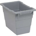 Cross Stack Storage Container, 5.5 gal, 17-1/4 in L x 11 in W x 12 in H, Gray, Polypropylene