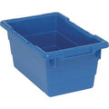 Cross Stack Storage Container, 3.9 gal, 17-1/4 in L x 11 in W x 8 in H, Blue, Polypropylene