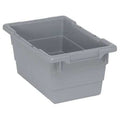 Cross Stack Storage Container, 3.9 gal, 17-1/4 in L x 11 in W x 8 in H, Gray, Polypropylene