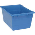 Cross Stack Storage Container, 14.4 gal, 23-3/4 in L x 17-1/4 in W x 12 in H, Blue, Polypropylene