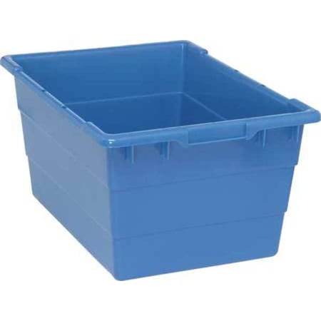 Cross Stack Storage Container, 14.4 gal, 23-3/4 in L x 17-1/4 in W x 12 in H, Blue, Polypropylene