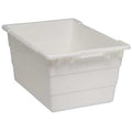 Cross Stack Storage Container, 14.4 gal, 23-3/4 in L x 17-1/4 in W x 12 in H, White, Polypropylene