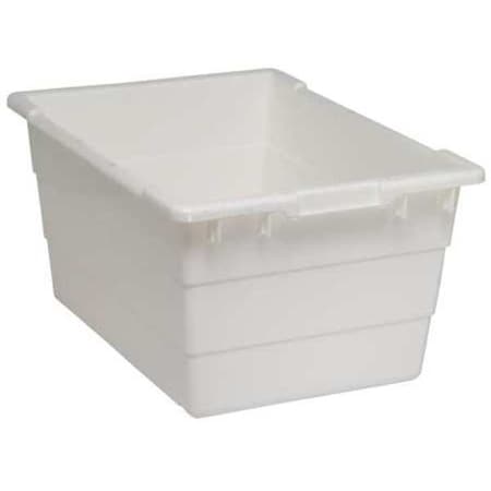 Cross Stack Storage Container, 14.4 gal, 23-3/4 in L x 17-1/4 in W x 12 in H, White, Polypropylene