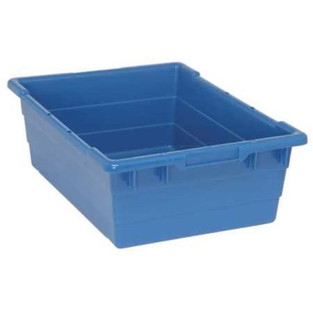 Cross Stack Storage Container, 9.8 gal, 23-3/4 in L x 17-1/4 in W x 8 in H, Blue, Polypropylene
