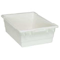 Cross Stack Storage Container, 9.8 gal, 23-3/4 in L x 17-1/4 in W x 8 in H, White, Polypropylene