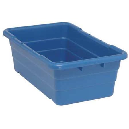 Cross Stack Storage Container, 9.8 gal, 25-1/8 in L x 16 in W x 8-1/2 in H, Blue, Polypropylene