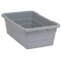 Cross Stack Storage Container, 9.8 gal, 25-1/8 in L x 16 in W x 8-1/2 in H, Gray, Polypropylene